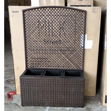 Chậu Trồng Cây : Hình Chữ Nhật Bằng Mây Đan Có Giàn Leo - 2 Pcs